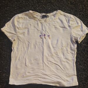 White Floral Embroidered Crop Top